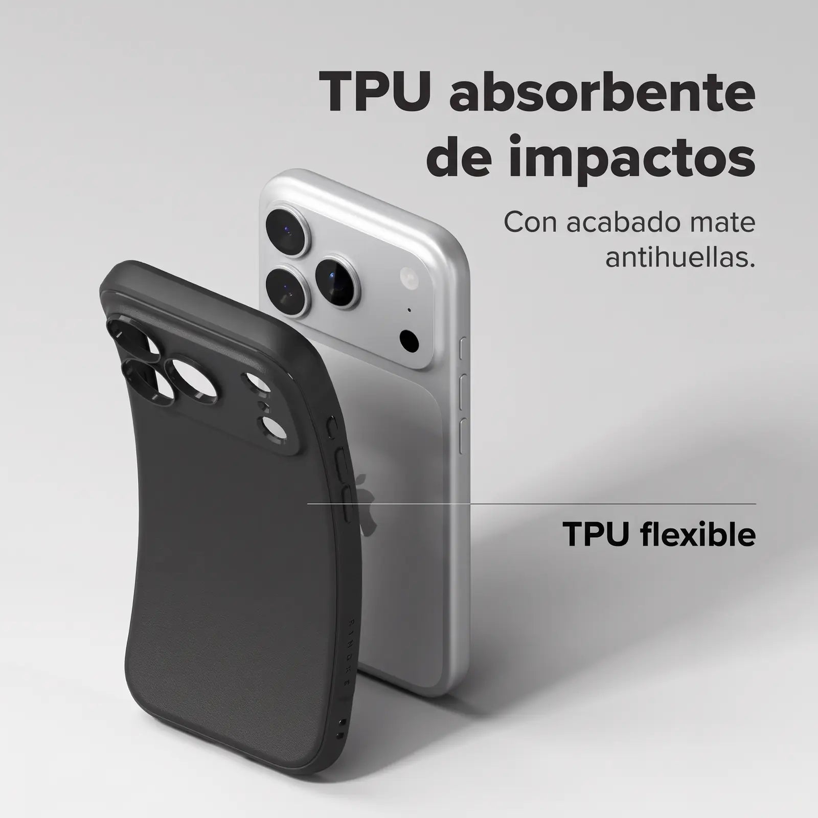 Case iPhone 18 Pro / 17 Pro Ringke Onyx Black TPU Antihuellas