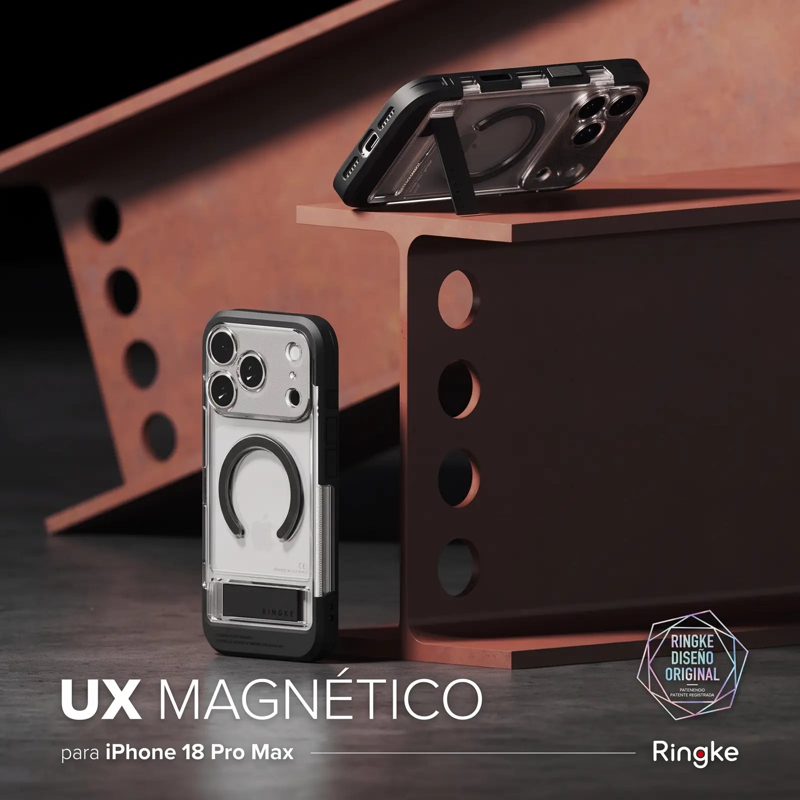 Case Ringke UX Magnetic Clear para iPhone 18 Pro / 17 Pro con Kickstand
