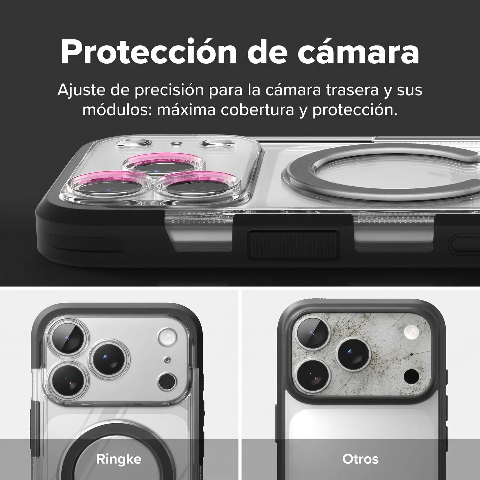 Case Ringke UX Magnetic Clear para iPhone 18 Pro / 17 Pro con Kickstand