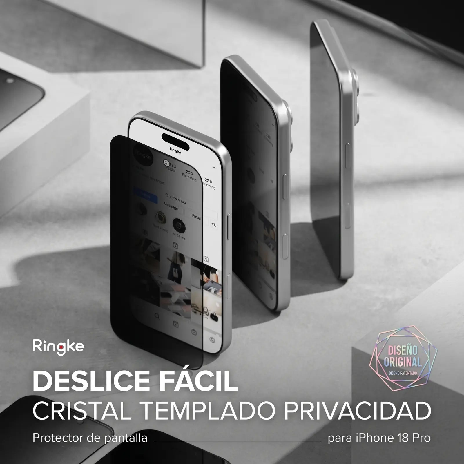 Ringke Mica de Vidrio Privacy iPhone 18 Pro Max con Instalador