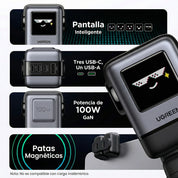 Cargador UGREEN Uno 100W USB-C GaN 4 Puertos - 45514B