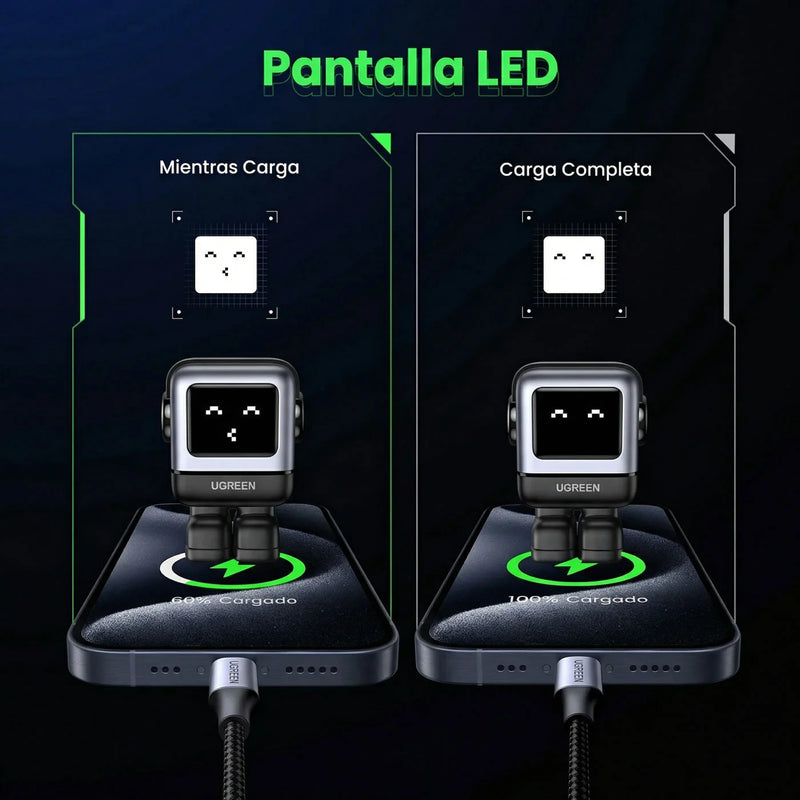 Cargador UGREEN Uno Robot GaN 30W USB-C - Space Gray - OPENBOX