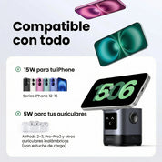 Estación de Carga Ugreen UNO 2 en 1 Qi2 15W (Magsafe)