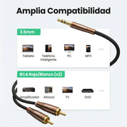 Cable de audio 3.5 mm a RCA UGREEN (Hi-Fi)