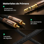 Cable de audio 3.5 mm a RCA UGREEN (Hi-Fi)