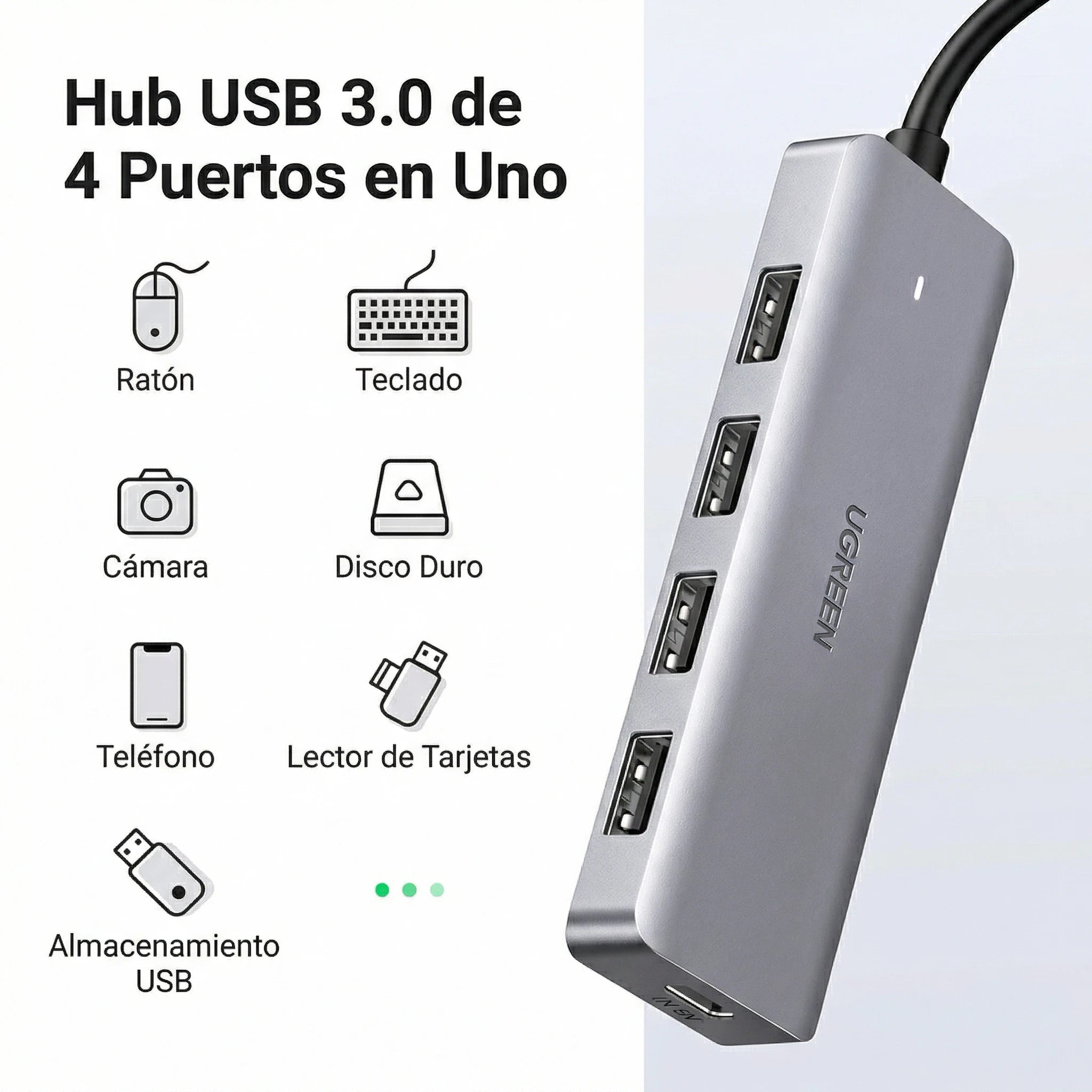 Hub Ugreen USB-C Ultra Slim 4 en 1