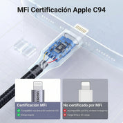 Cable UGREEN USB-A a Lightning 1M 12W (certificado) - 60156