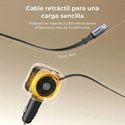 Cargador para auto UGREEN Nexode 60W con cable retráctil - 55212B