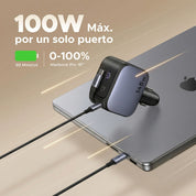 Cargador para auto Ugreen NEXODE 145W con cable retráctil integrado - 55910B