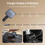 Cargador para auto Ugreen NEXODE 145W con cable retráctil integrado - 55910B