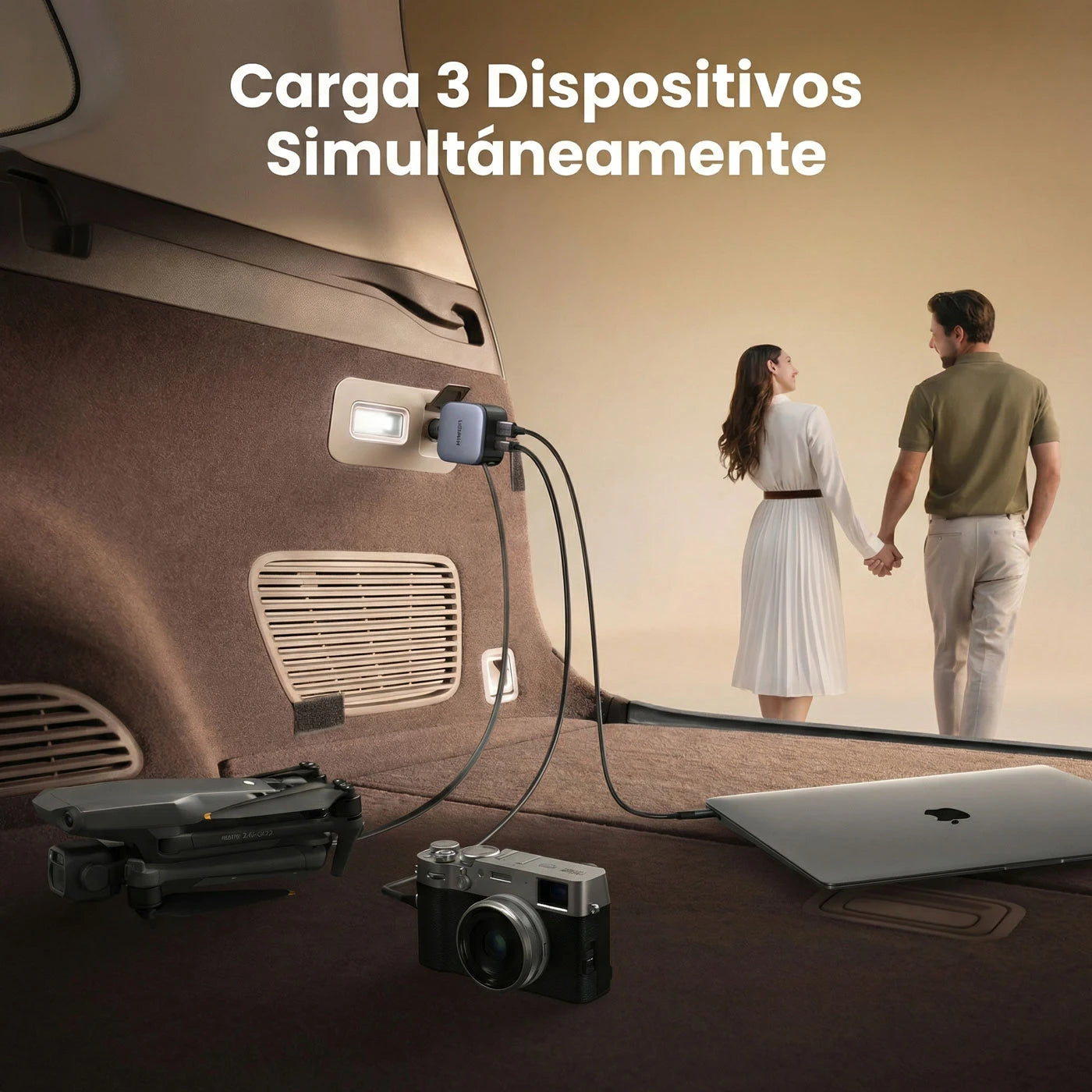 Cargador Ugreen NEXODE para Auto 90W con cable incluido (EC603 / 55909 – Dastore