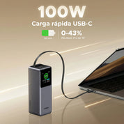 Power Bank Ugreen NEXODE 165W 20,000 mAh con cable retráctil - 55987B