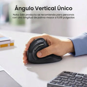 Mouse Ergonómico Vertical UGREEN Inalámbrico 4000 DPI – Negro (MU008 / 25444)