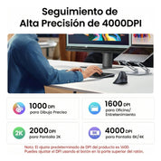 Mouse Ergonómico Vertical UGREEN Inalámbrico 4000 DPI – Negro (MU008 / 25444)