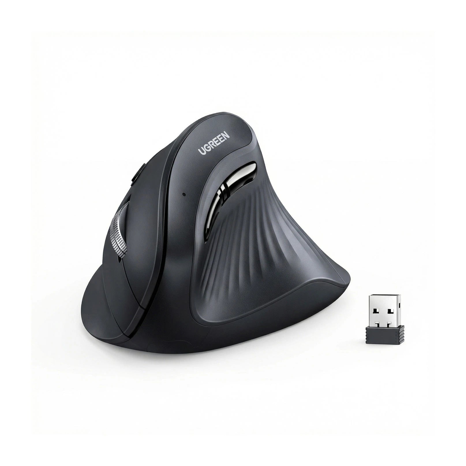 Mouse Ergonómico Vertical UGREEN Inalámbrico 4000 DPI – Negro (MU008 / 25444)