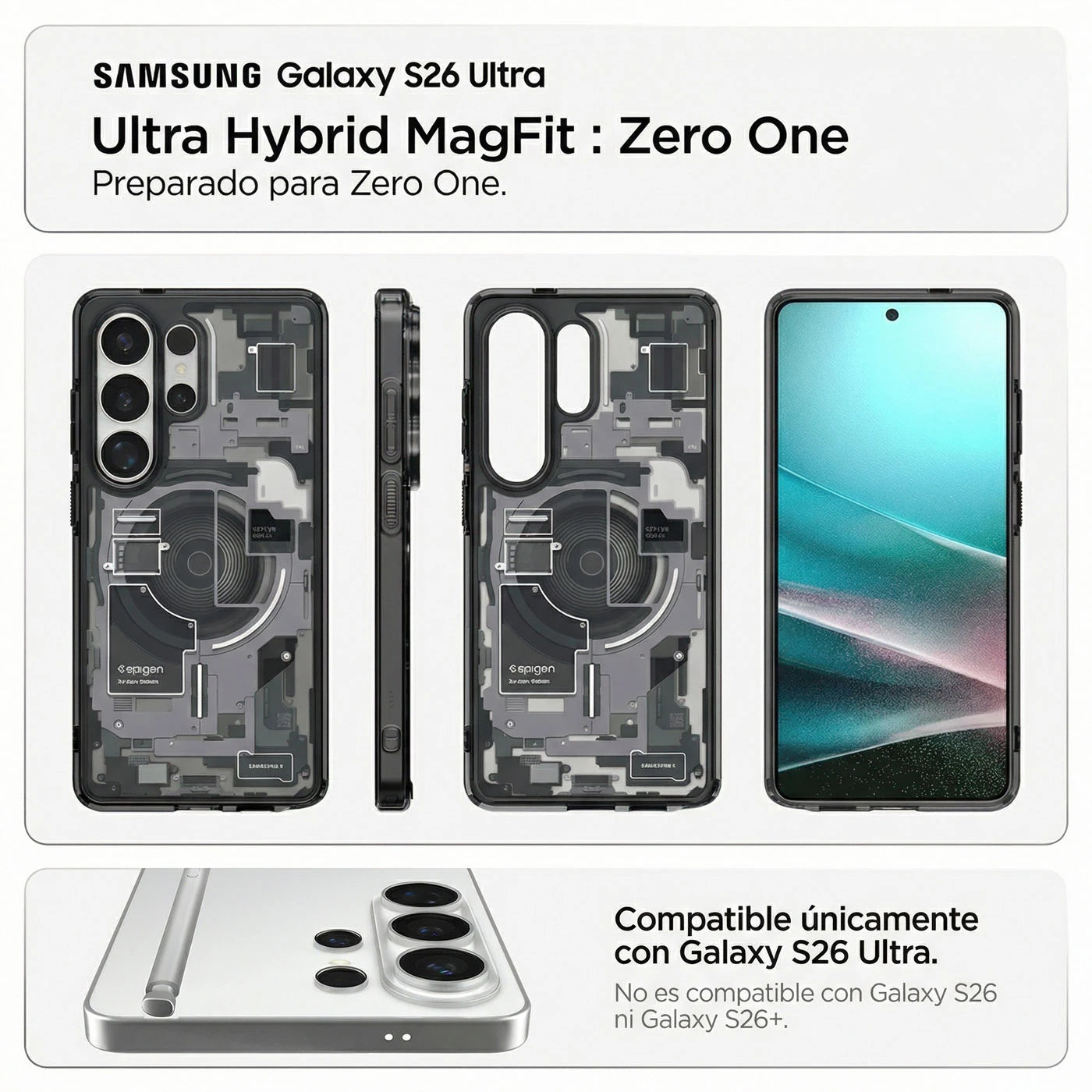 Case Spigen Ultra Hybrid Zero One Mag Fit Galaxy S26 Ultra (MagSafe) Qi2 - Black