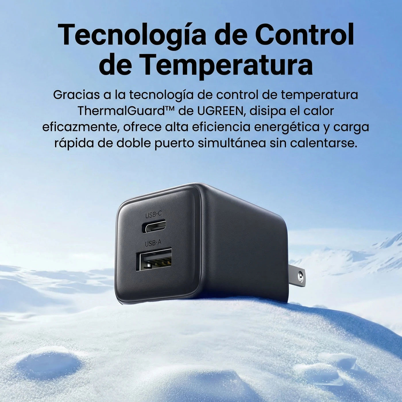 Cargador UGREEN 20W GaN - 2 Puertos