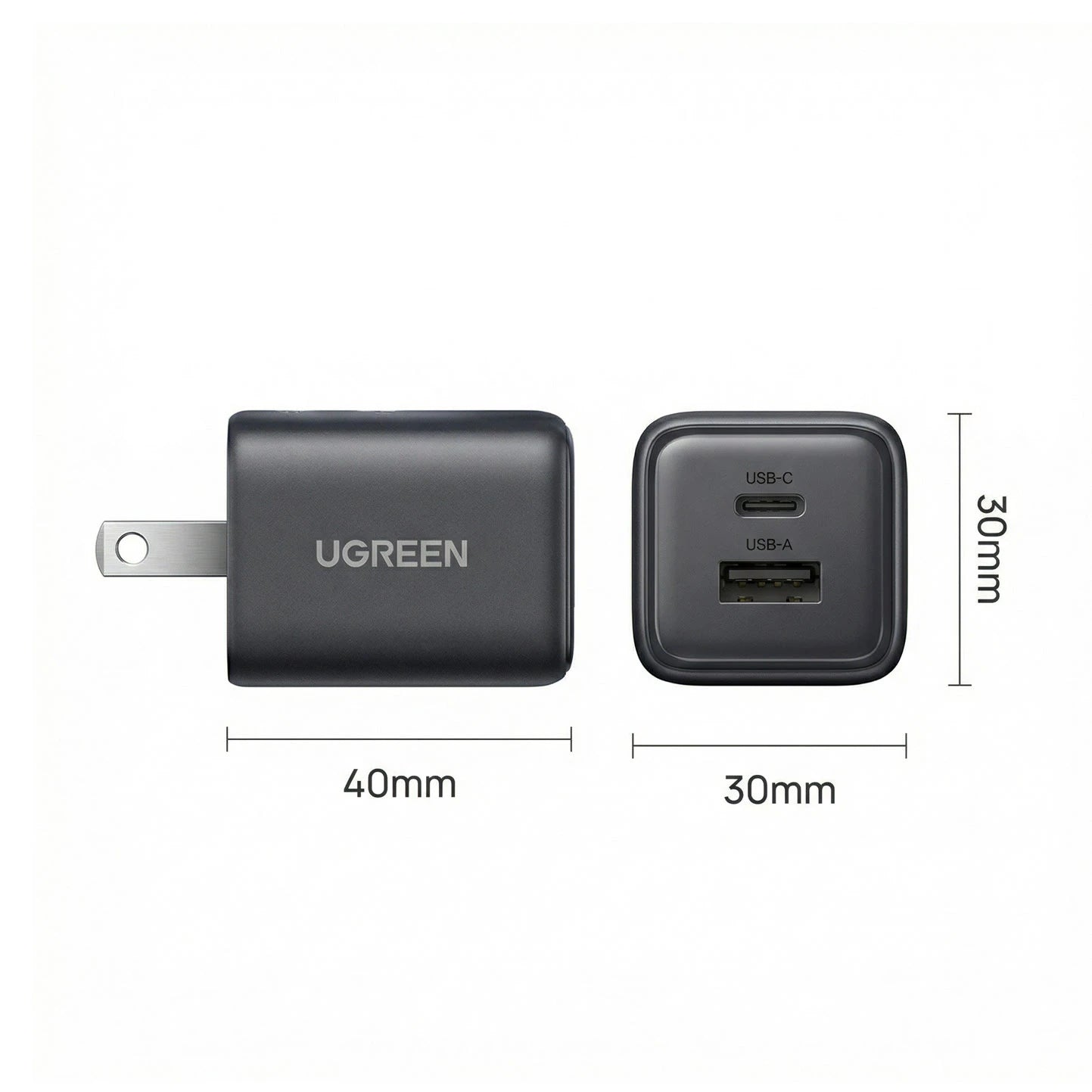 Cargador UGREEN 20W GaN - 2 Puertos