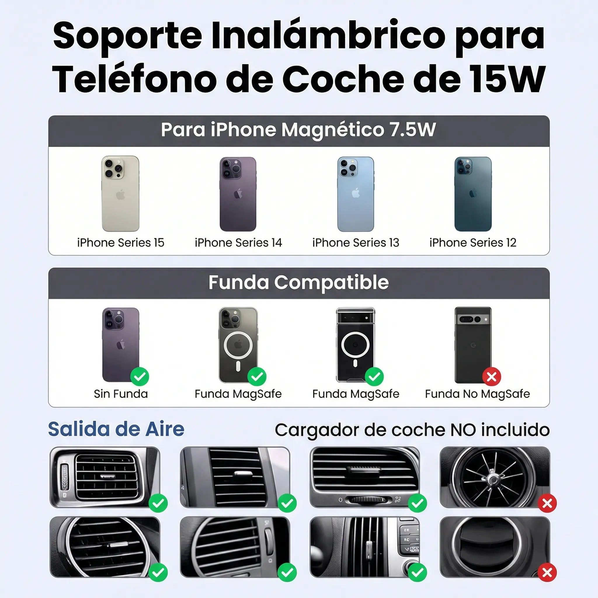 Cargador inalámbrico para auto 7.5W UGREEN W525 (35029)