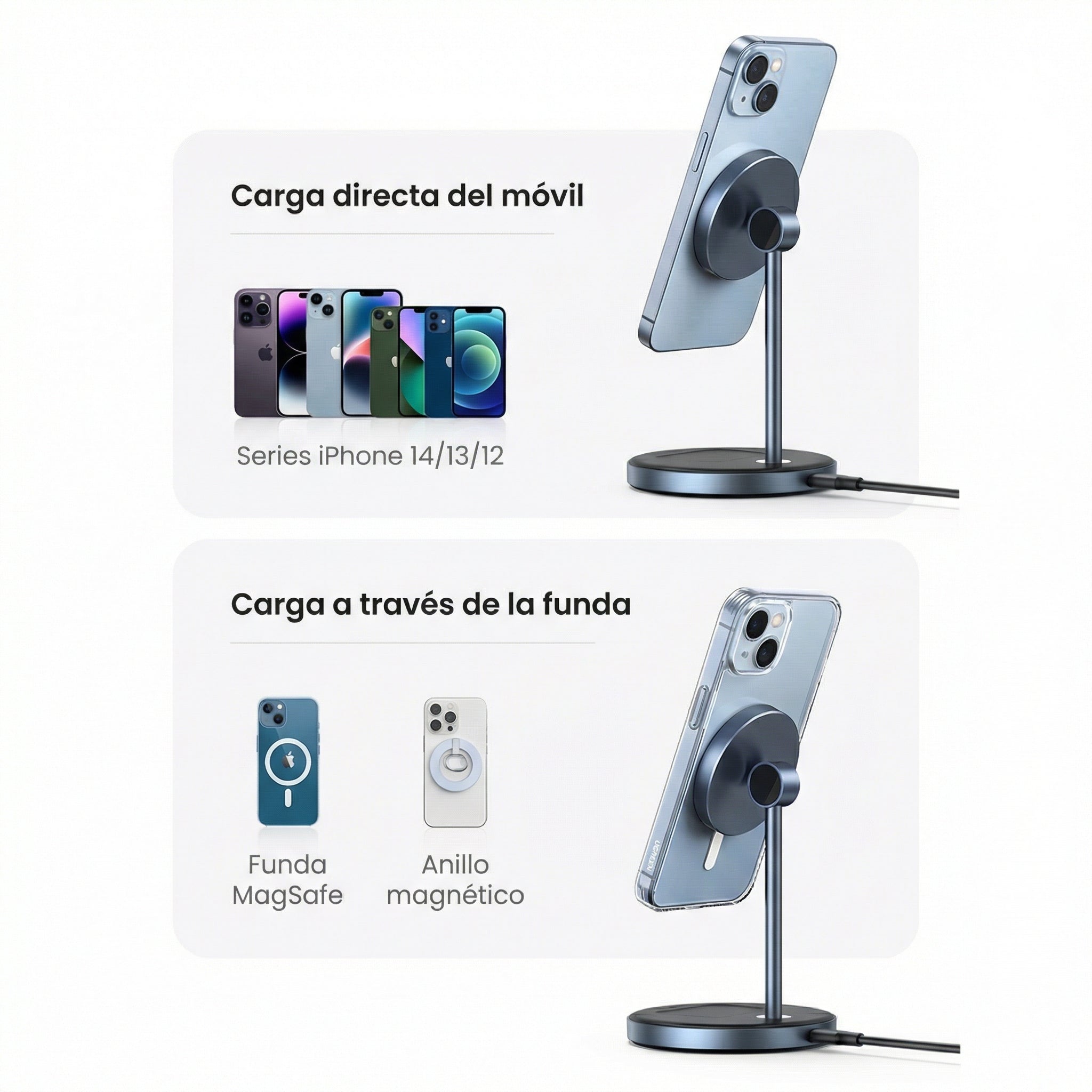 Cargador inalámbrico 2 en 1 UGREEN (90668)