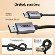 Cable UGREEN DisplayPort 1.2 a HDMI 1.4 — 4K, 2 m (DP125 / 35842)
