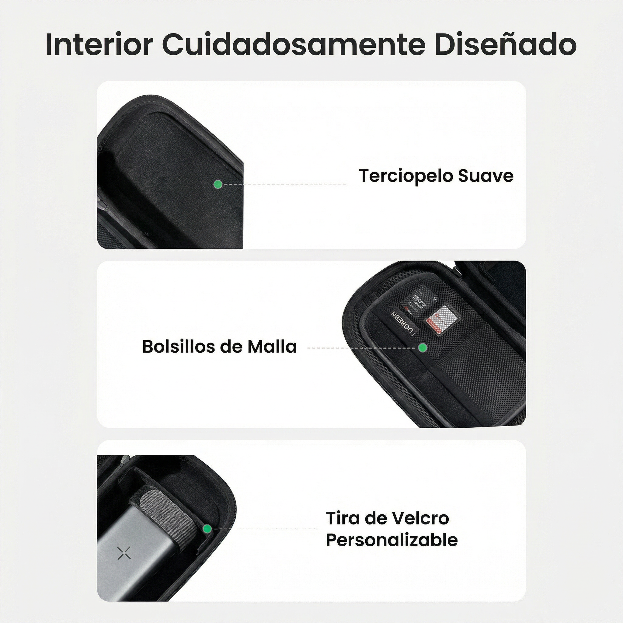 Estuche organizador UGREEN (cargador, audífonos, SD, cables USB-C) - 50903
