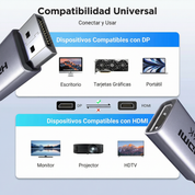Adaptador Convertidor Ugreen Displayport A Hdmi 4k30hz - 55935 (Pack X2)