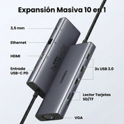 ADAPTADOR USB-C UGREEN 10 EN 1 - 15601