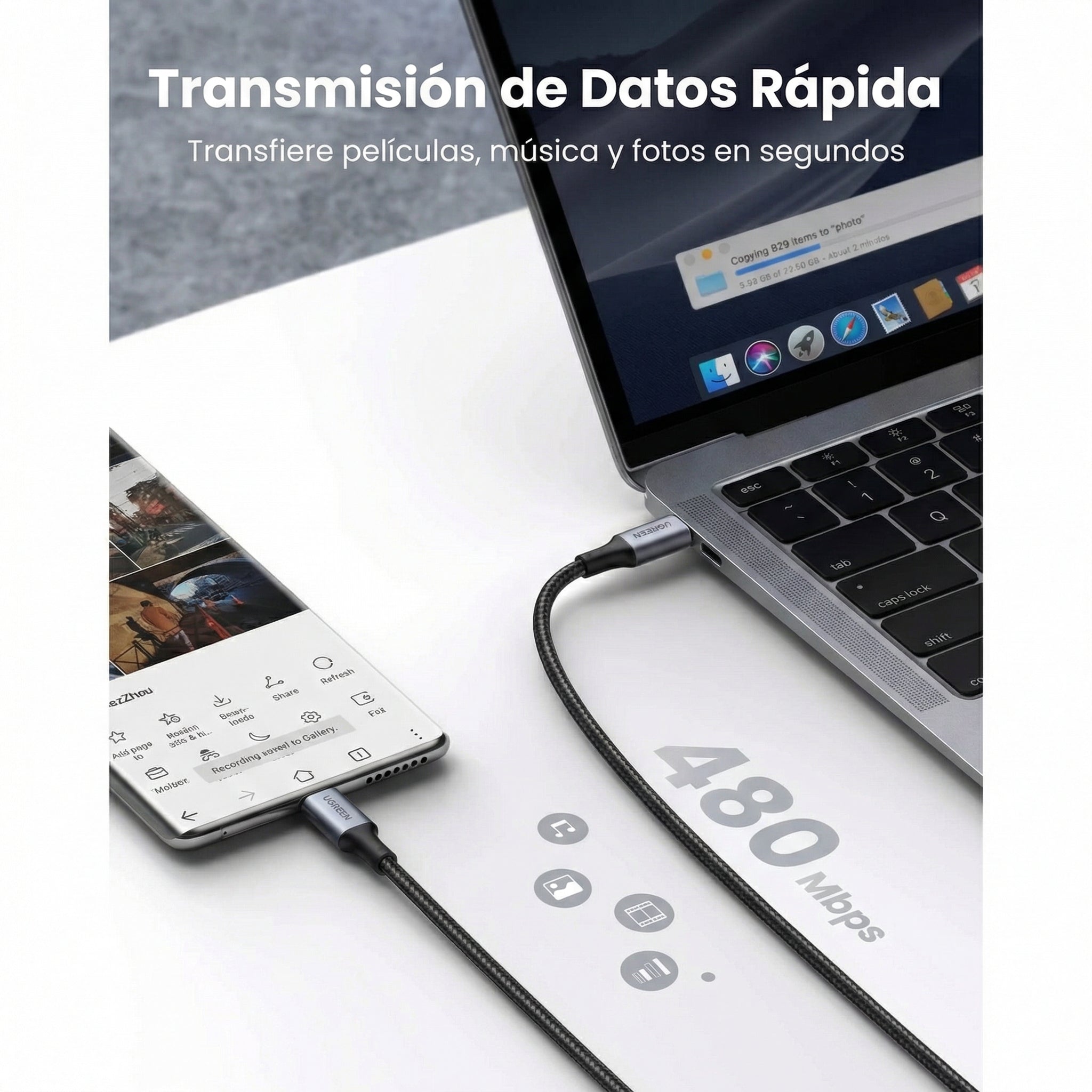 Cable de carga rápida 100W PD UGREEN - 70429