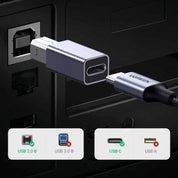 Adaptador Cable UGREEN USB-C a USB-B 2.0 (20120) – para impresoras