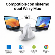 Mouse Ergonómico Vertical UGREEN Inalámbrico 4000 DPI – Blanco (MU008 / 45759)