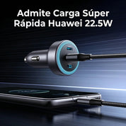 Cargador para auto UGREEN 130W 2×USB-C + 1×USB-A (EC705 / 35025)