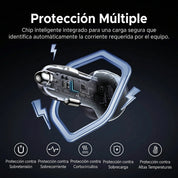 Cargador para auto UGREEN 130W 2×USB-C + 1×USB-A (EC705 / 35025)