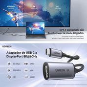 Adaptador UGREEN USB-C a DisplayPort 8K (CM654 / 15575)