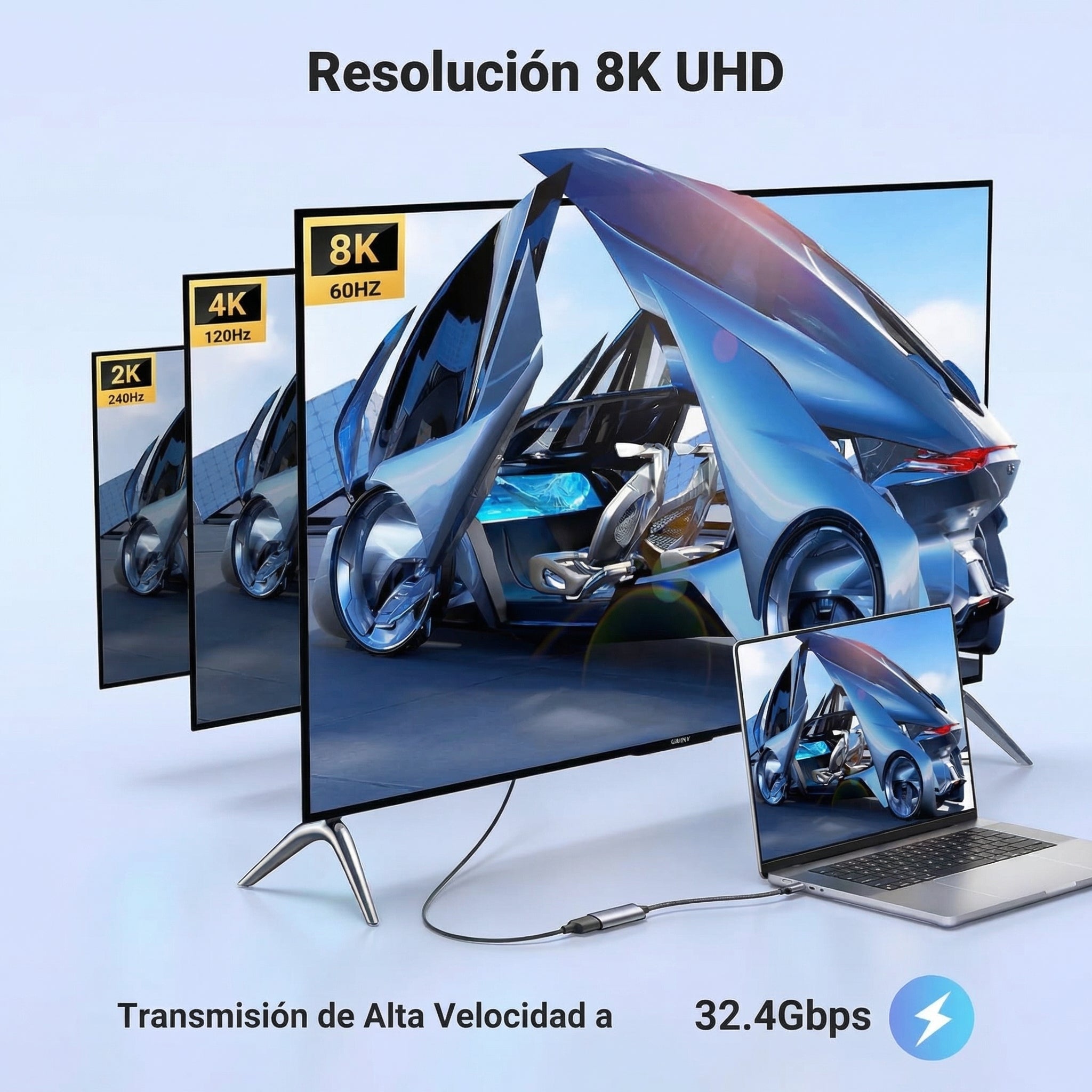 Adaptador UGREEN USB-C a DisplayPort 8K (CM654 / 15575)