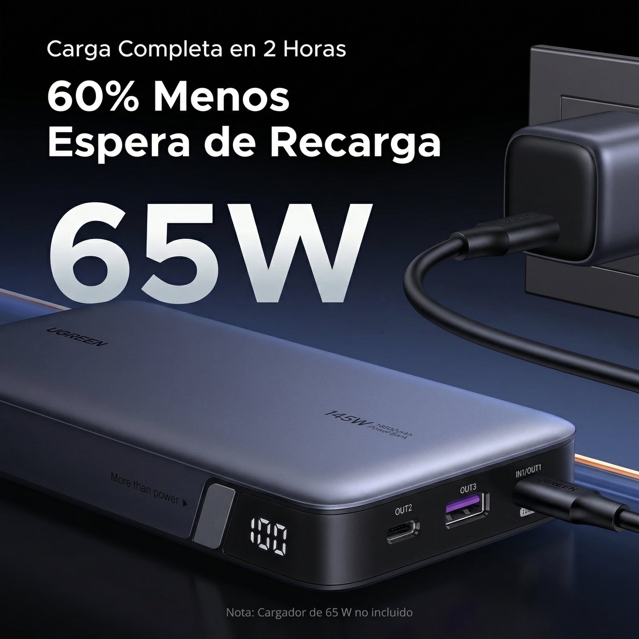 Power Bank UGREEN 25,000 mAh 145W (QC / PD) - 90597A