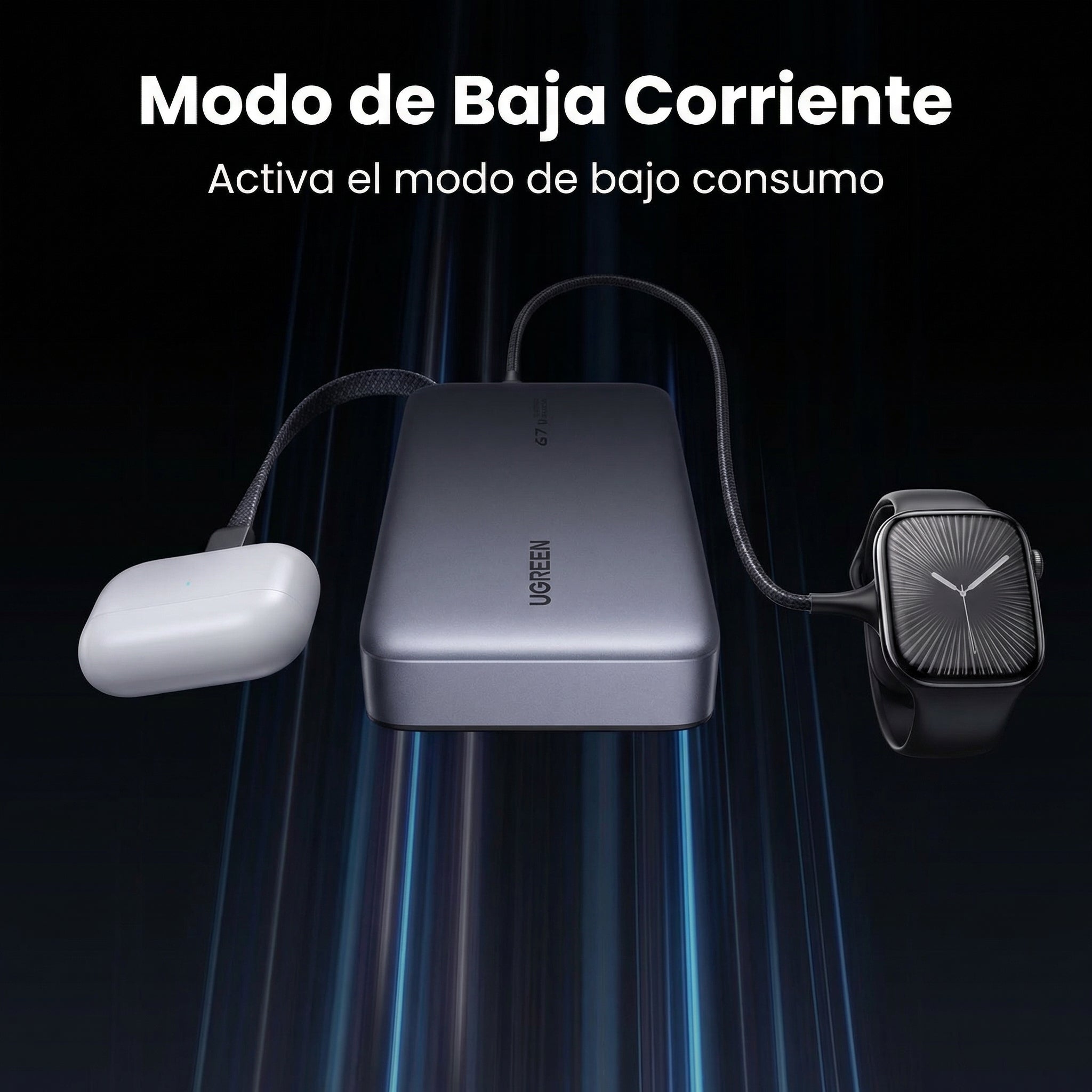 Power Bank 165W 20,000mAh con cable retráctil UGREEN (55996B)