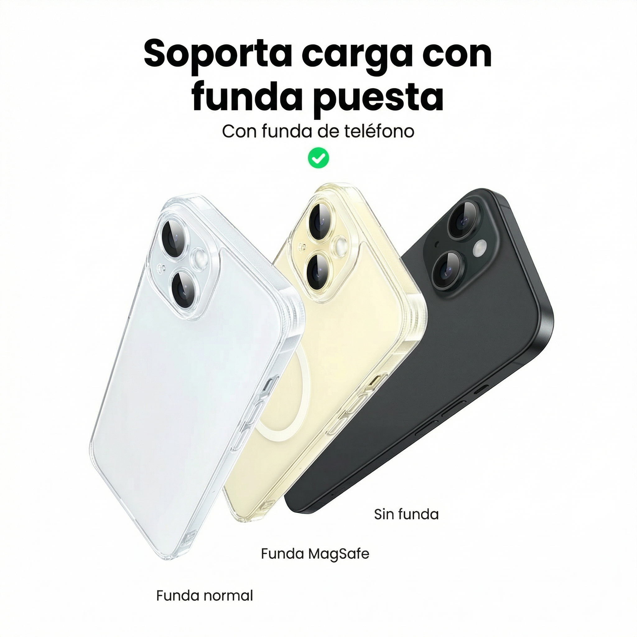 Cargador Inalámbrico UGREEN MagSafe 2-en-1 15W (45023)