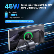 Cargador para auto UGREEN 63W USB-C + USB-A - 35023