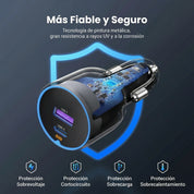 Cargador para auto UGREEN 63W USB-C + USB-A - 35023