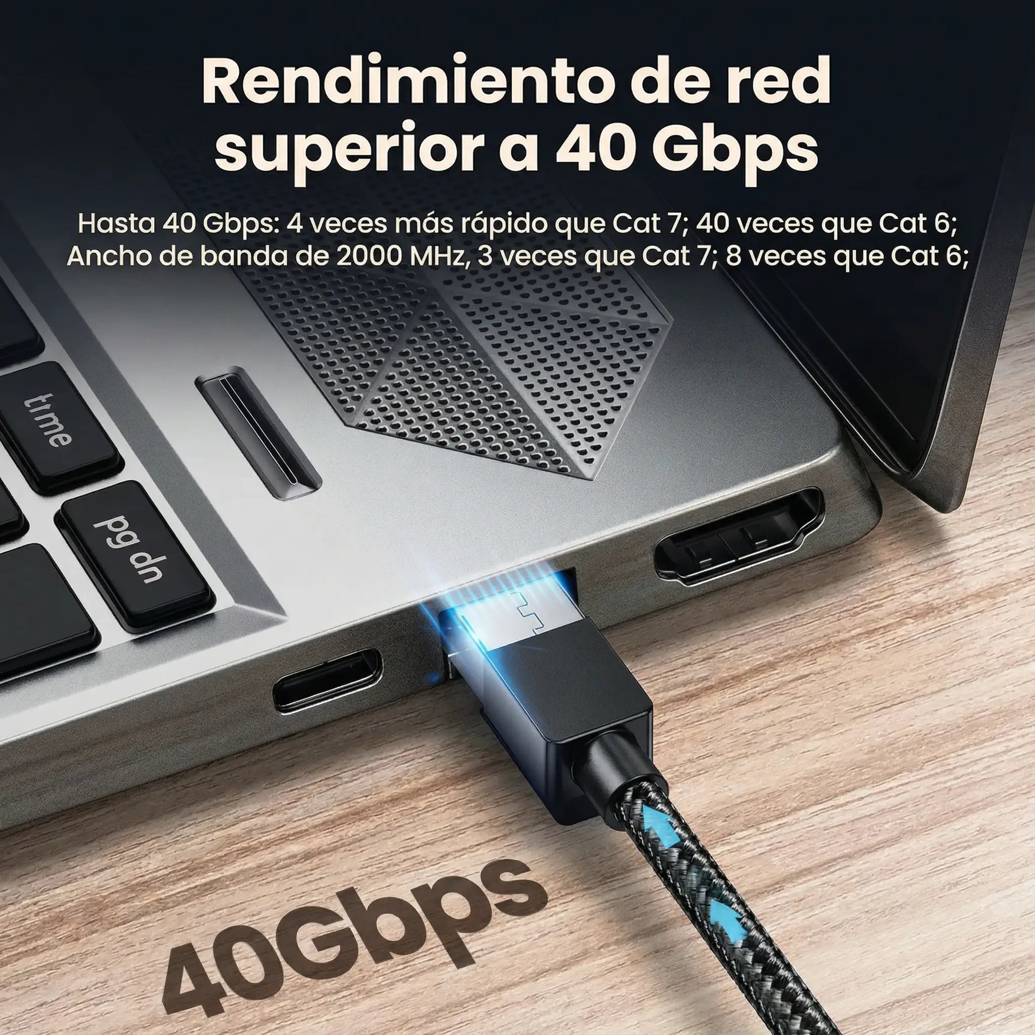 Cable de Red UGREEN UTP Cat8 RJ45 40 Gbps 200 Mhz (15 metros) - 30799