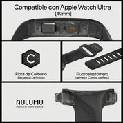 Case + Correa Aulumu A01 Carbon Fiber Apple Watch Ultra 1 / 2 / 3 (49mm) - Black