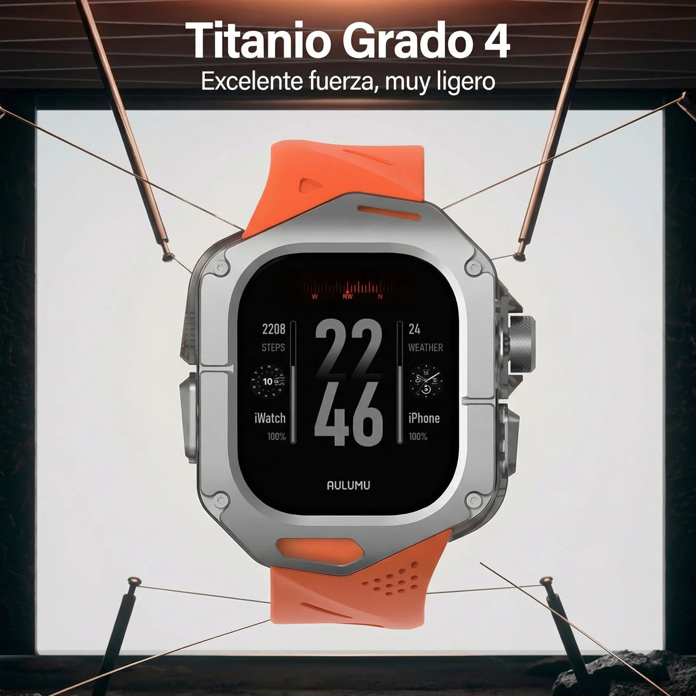 Case + Correa Aulumu A01 Titanium Apple Watch Ultra 1 / 2 / 3 (49mm) - Orange