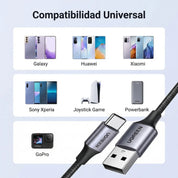Cable UGREEN USB-A a USB-C trenzado 2M 18W - 60128