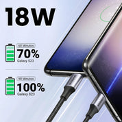 Cable UGREEN USB-A a USB-C trenzado 1M 18W - 60126