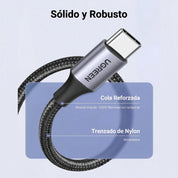 Cable UGREEN USB-A a USB-C trenzado 1M 18W - 60126