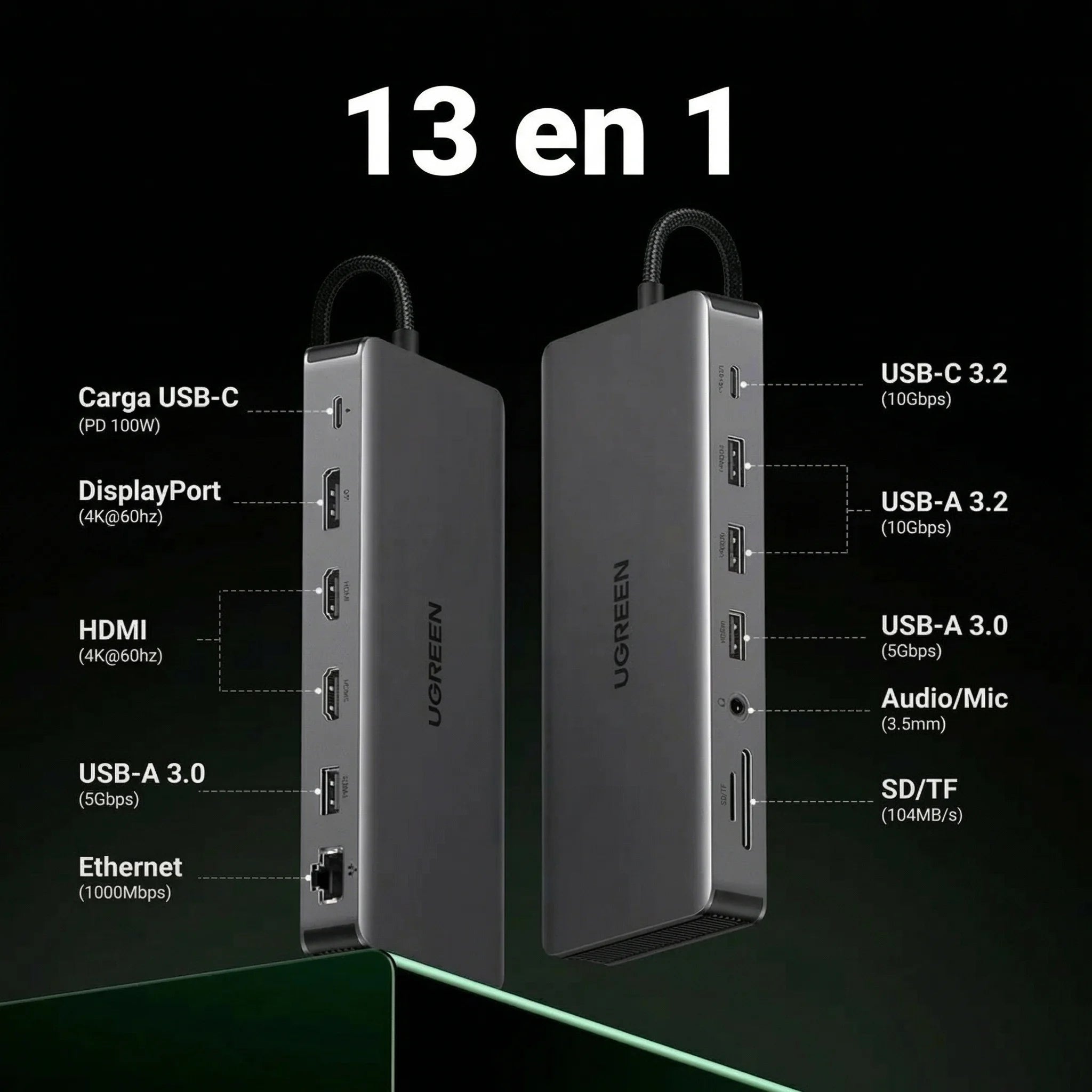 UGREEN Revodok Pro 313 13 in 1 USB C Docking Station - 15978