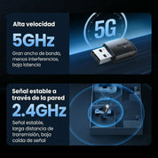 Adaptador WiFi UGREEN USB Antena Doble Banda 24G 5G Alta Velocidad