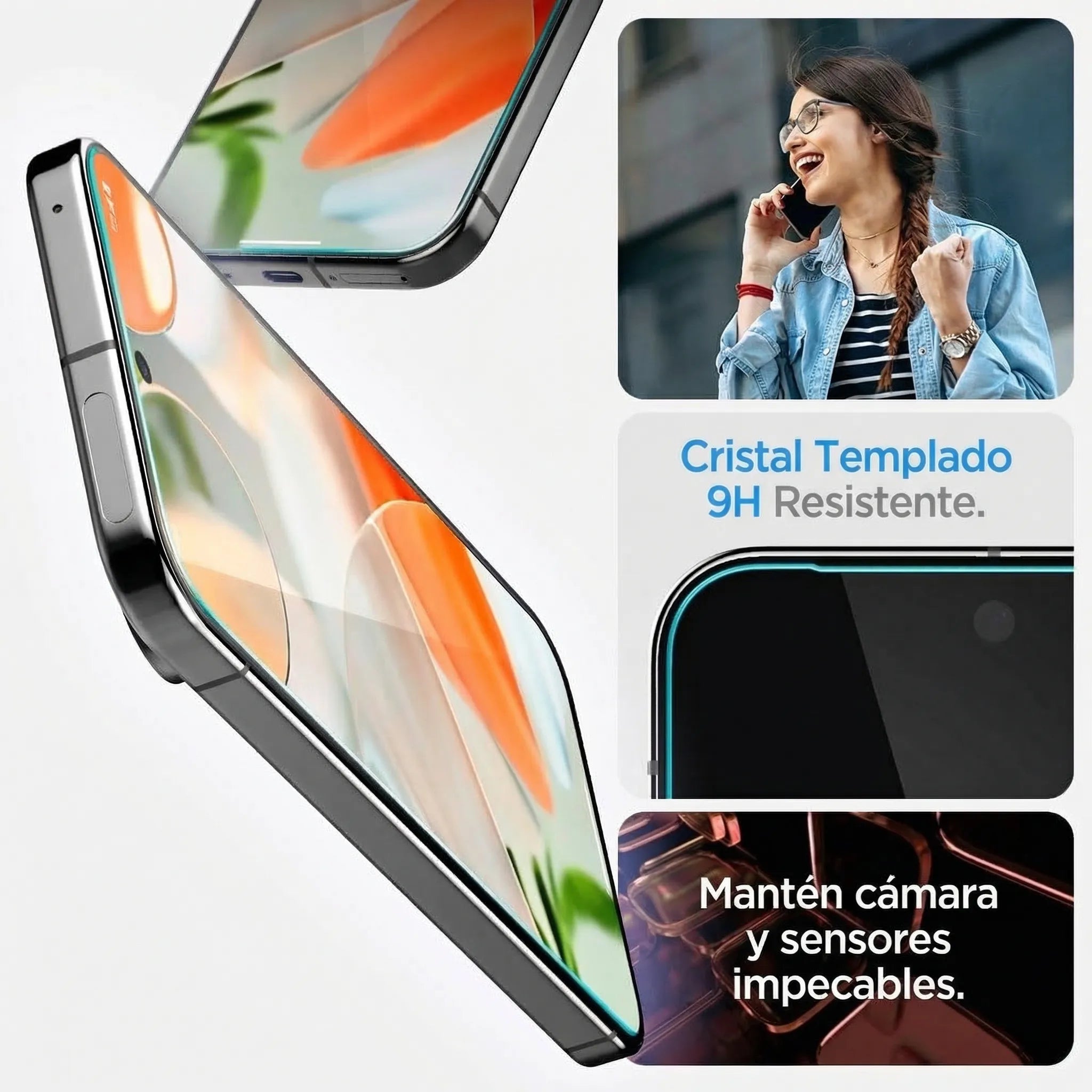 Protector de pantalla Spigen EZ FIT GLAS.tR Pixel 10 / 10 Pro / 9 / 9 Pro (2 UND)