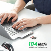 UGREEN CM251 60560 Adaptador HUB 6 en 2 USB-C a 3USB 3.0 SD TF